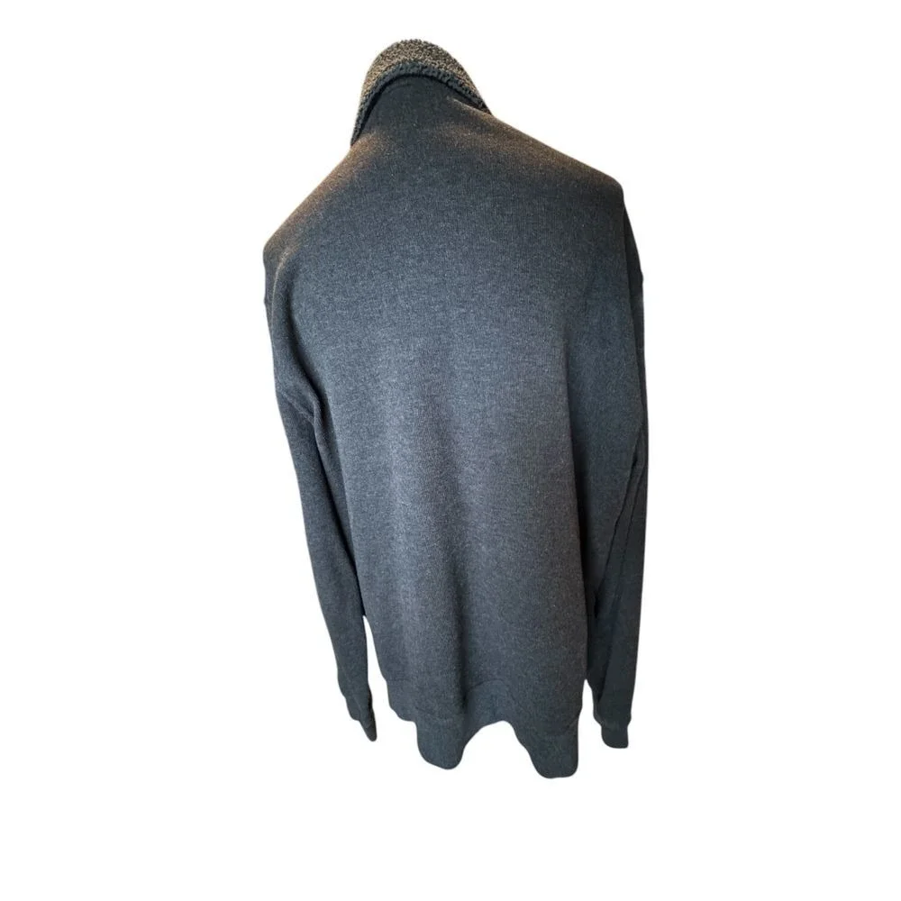 Banana Republic Cardigan Mens Extra Large Gray Mock‎ Zip Sweater Grandpacore